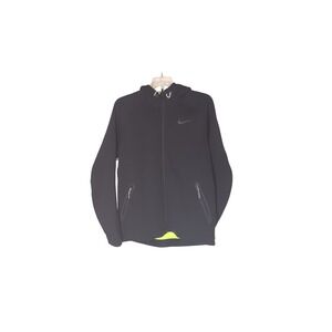 Nike Therma-FIT Full Zip Hoodie Black Neon Yellow XL Mens Jacket